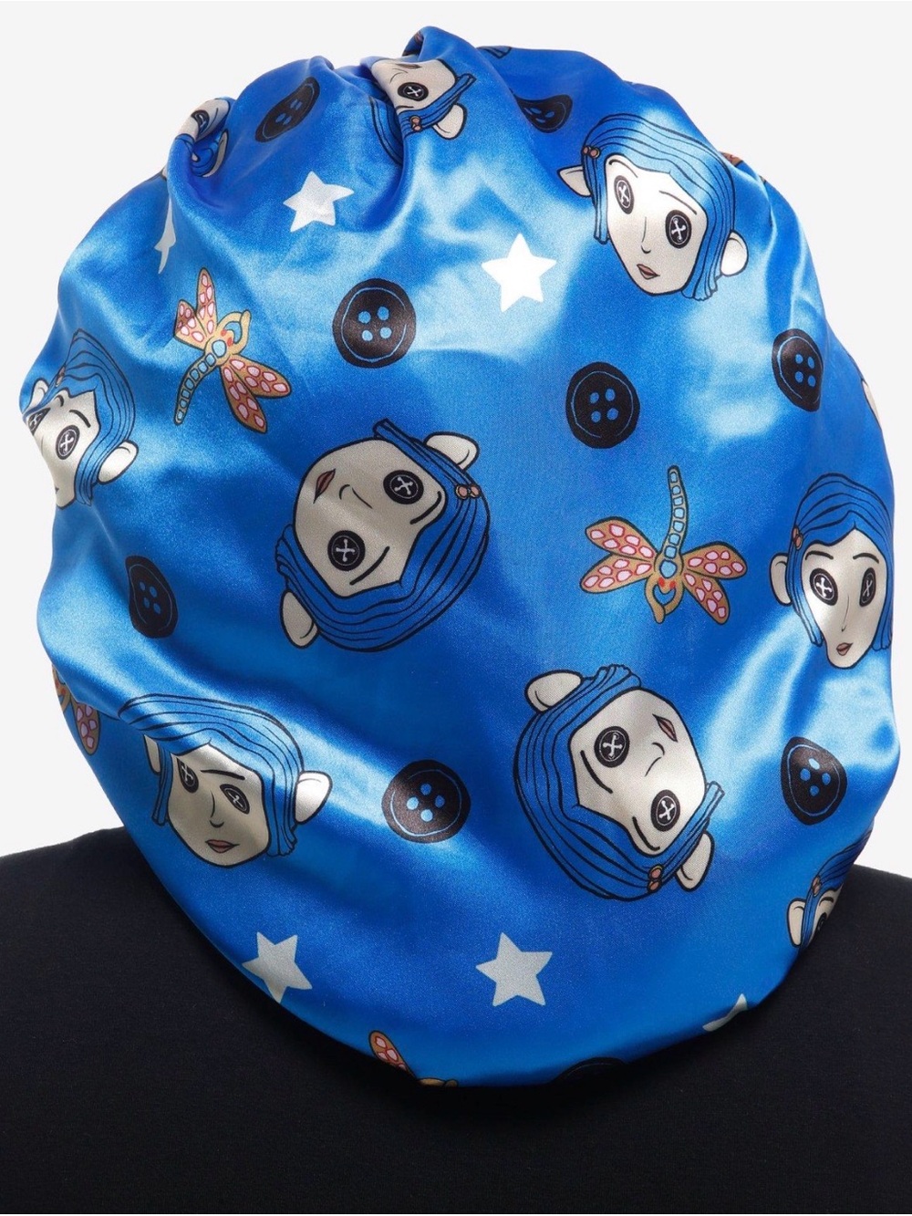 Coraline Blue Reversible Satin Sleep Cap- New